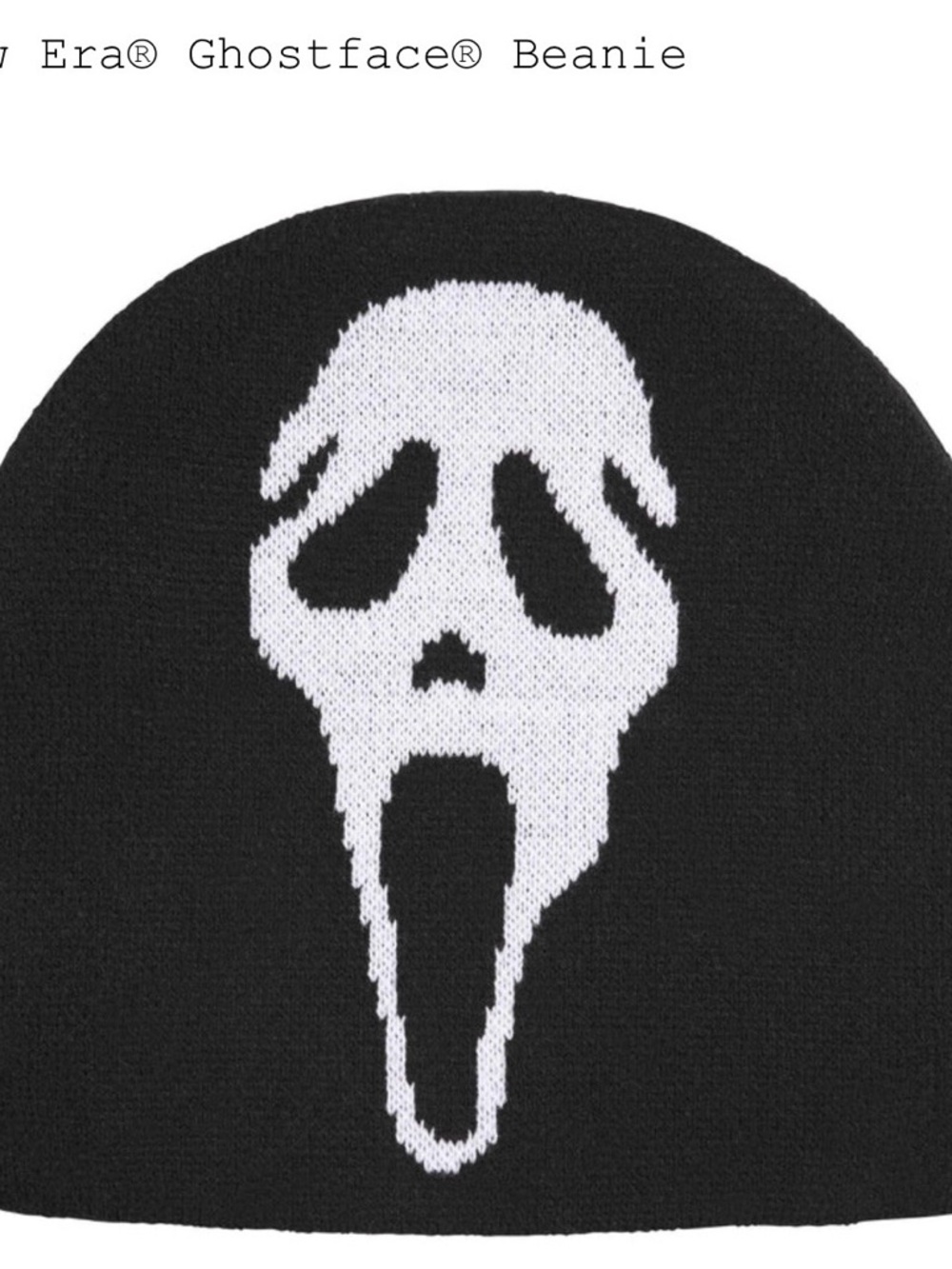 Supreme New Era Ghostface Beanie Black Scream Mask Hat Deadstock IN HAND